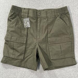 Guide Series mens olive green cargo camp shorts size 34 solid flat